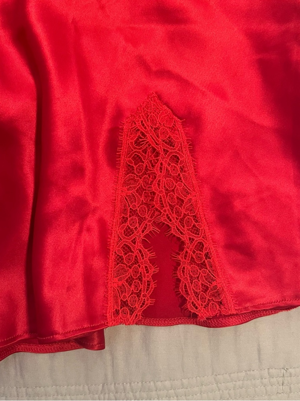 Victoria's Secret Red Lace & Satin Chemise Slip Nightie Love Sexy - Picture 4 of 8